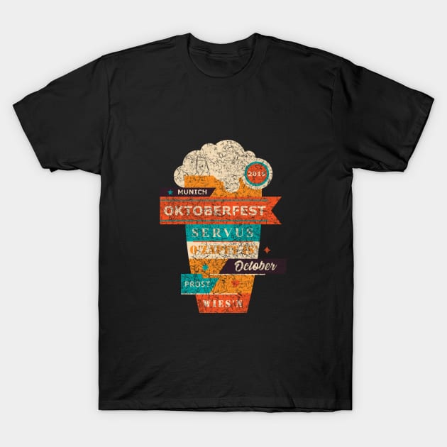 Distressed German Words Oktoberfest T-Shirt by TriHarder12